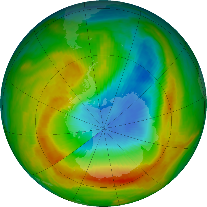 Antarctic ozone map for 06 November 1984